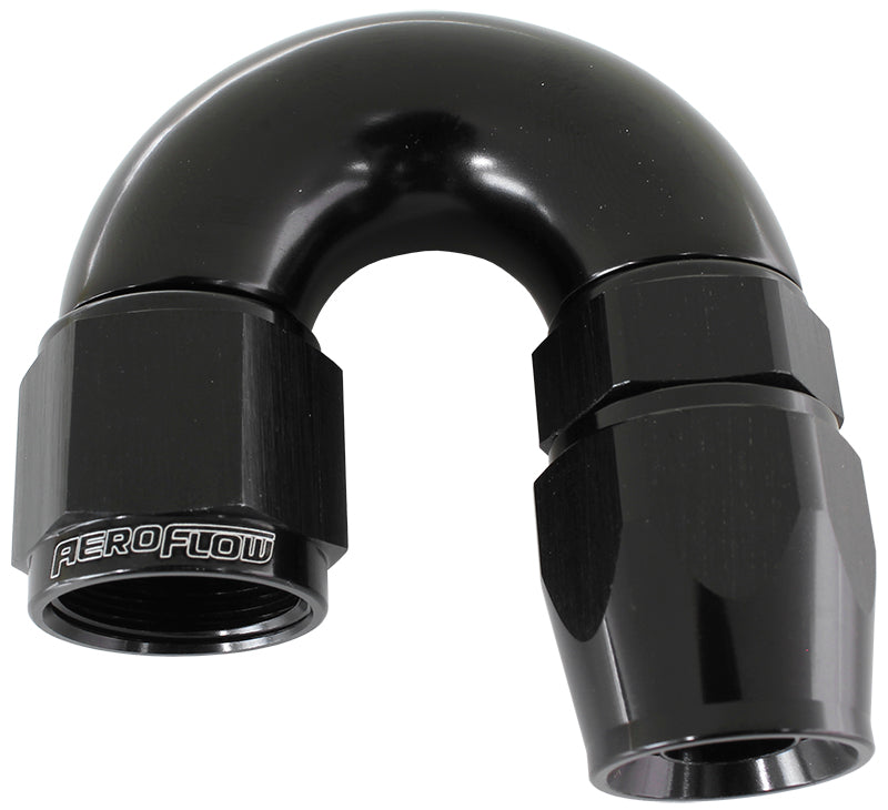 570 Series PTFE 180° Hose End -8AN   Black Finish. Suits 200 & 250 Series Hose