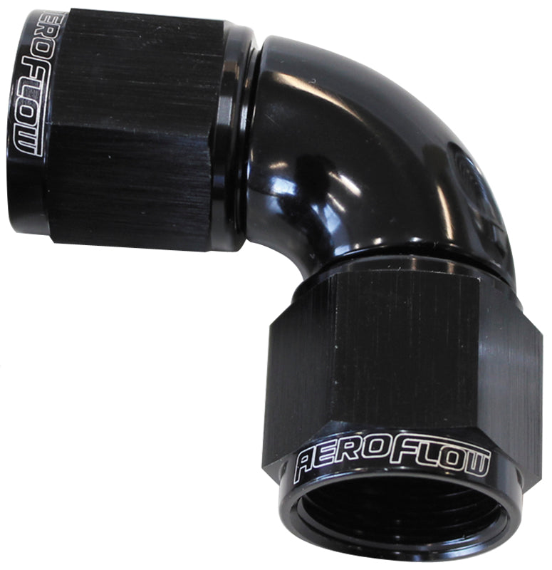 90° Full Flow Female Coupler -8AN   Black Finish