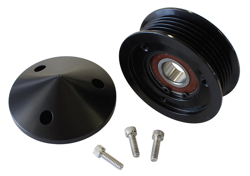 Replacement GM LS Tensioner Pulley   Black With Nose Cover & Bolts
