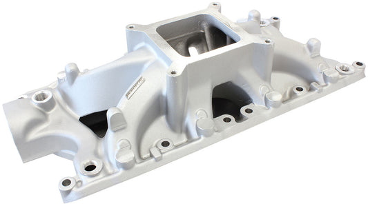 Ford 289-302W Hi-Rise Single Plane Intake Manifold, Natural Cast Finish   3000 - 8000 RPM, Square Bore Carburettor Pad, Non-EGR
