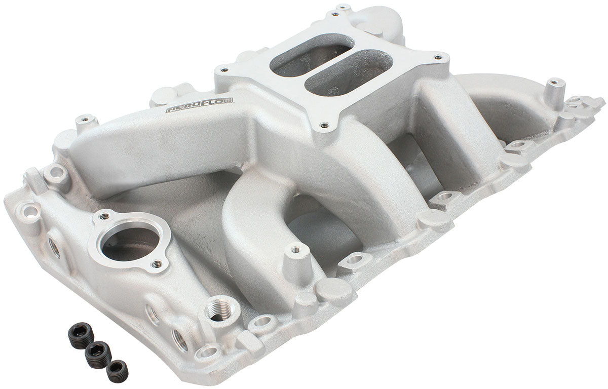 Holden 304 Air Gap Dual Plane Non EFI Intake Manifold, Natural Cast Finish   1500 - 6500 RPM, Square Bore Carburettor Pad, Non-EGR