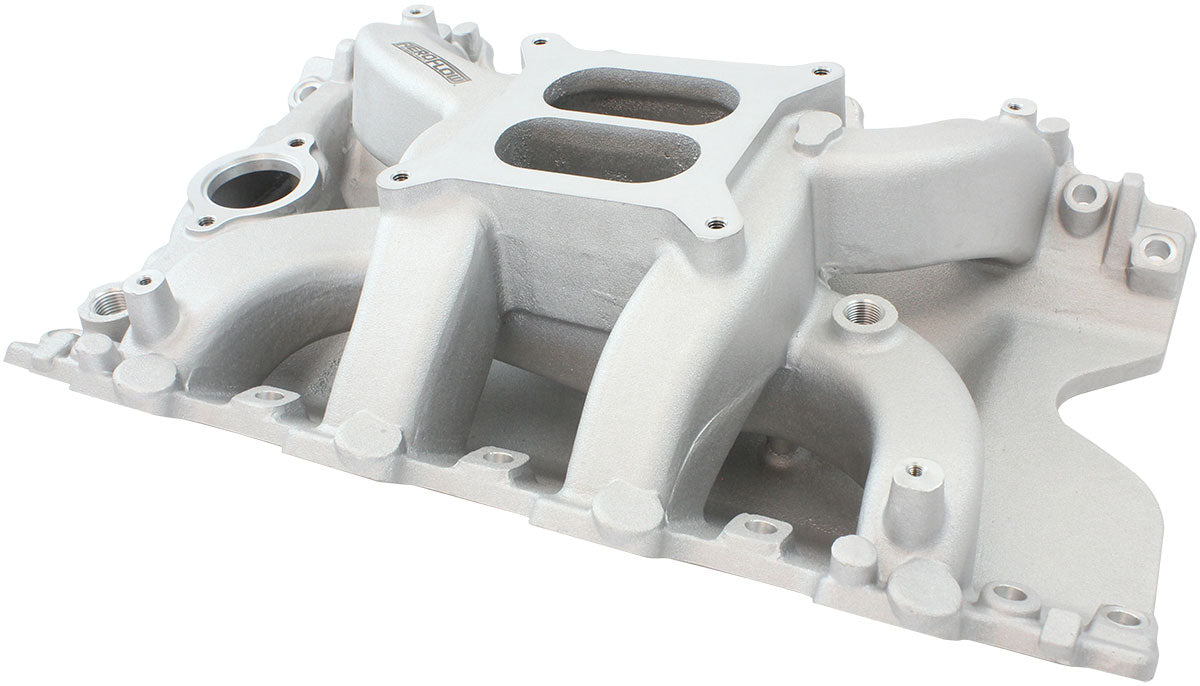 Holden 304 Air Gap Dual Plane Non EFI Intake Manifold, Natural Cast Finish   1500 - 6500 RPM, Square Bore Carburettor Pad, Non-EGR