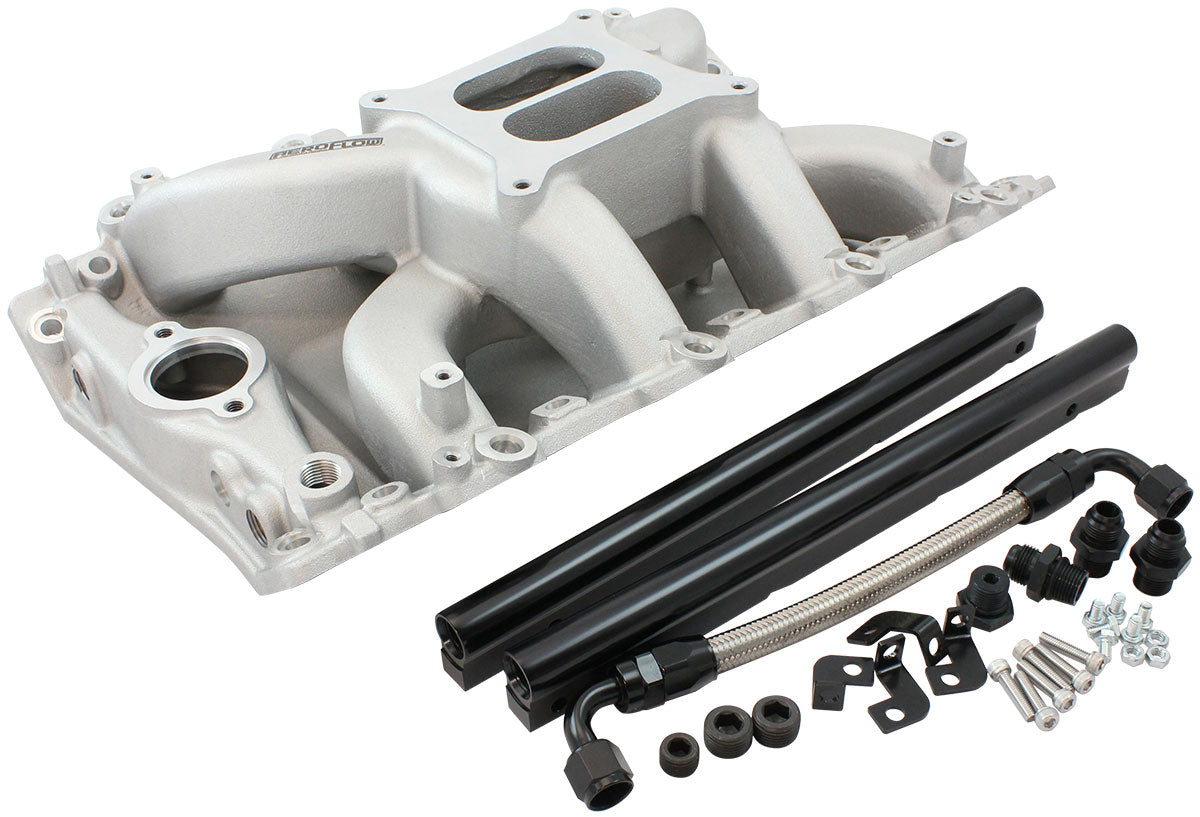 Holden 304 EFI Air Gap Dual Plane Intake Manifold, Natural Cast Finish   1500 - 6500 RPM, Square Bore Carburettor Pad, Non-EGR