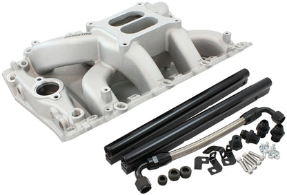 Holden 304 EFI Air Gap Dual Plane Intake Manifold, Natural Cast Finish   1500 - 6500 RPM, Square Bore Carburettor Pad, Non-EGR