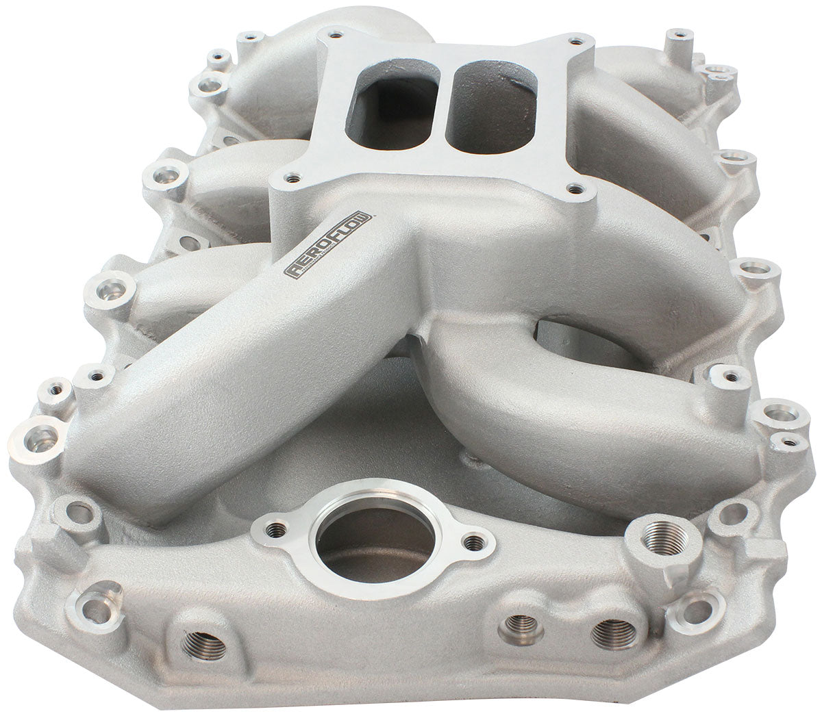 Holden 304 EFI Air Gap Dual Plane Intake Manifold, Natural Cast Finish   1500 - 6500 RPM, Square Bore Carburettor Pad, Non-EGR