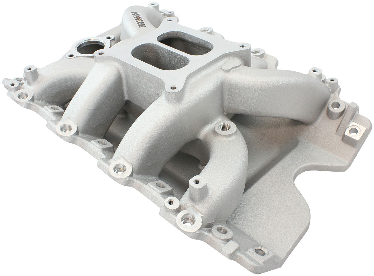 Holden 304 EFI Air Gap Dual Plane Intake Manifold, Natural Cast Finish   1500 - 6500 RPM, Square Bore Carburettor Pad, Non-EGR