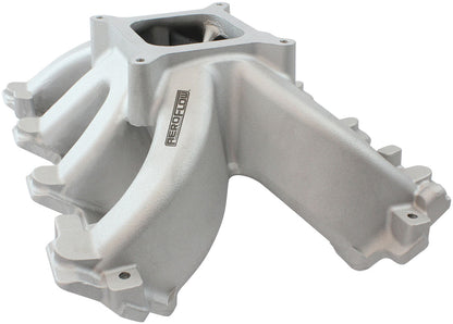 GM LS Cathedral Port Carburettor Hi Rise Single Plane Non-EFI Intake Manifold,Natural Cast Finish   4 Barrell 4150 Square Bore Carburettor Pad
