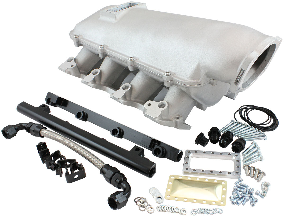 GM LS Cathedral Port Low Rise EFI Modular Intake Manifold, Natural Cast Finish   Suit 102mm/105mm Throttle Body & 14mm Short Injectors