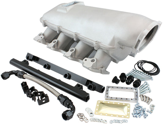 GM LS Cathedral Port Low Rise EFI Modular Intake Manifold, Natural Cast Finish   Suit 102mm/105mm Throttle Body & 14mm Short Injectors