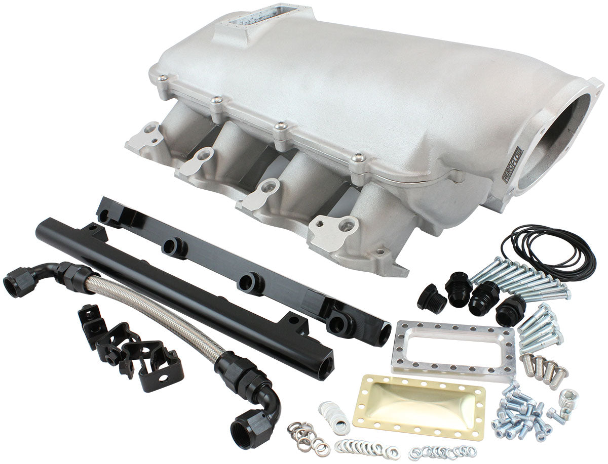 GM LS Rectangle Port Low Rise EFI Modular Intake Manifold, Natural Cast Finish   Suit 102mm/105mm Throttle Body & 14mm Short Injectors