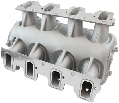 GM LS Rectangle Port Low Rise EFI Modular Intake Manifold, Natural Cast Finish   Suit 102mm/105mm Throttle Body & 14mm Short Injectors