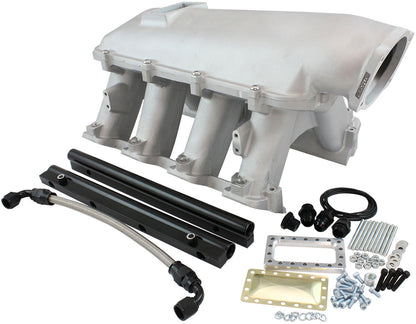 GM LS Rectangle Port Hi Rise EFI Modular Intake Manifold, Natural Cast Finish   Suit 102mm/105mm Throttle Body & 14mm Short Injectors