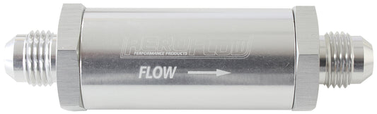 -6AN Turbo Inline Oil Filter 30 Micron   Silver Finish