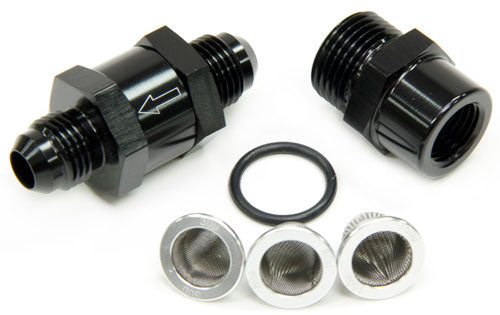 Inline Fuel & Oil Filter -3AN   Black Finish. Includes 30, 80 and 150 Micron Elements