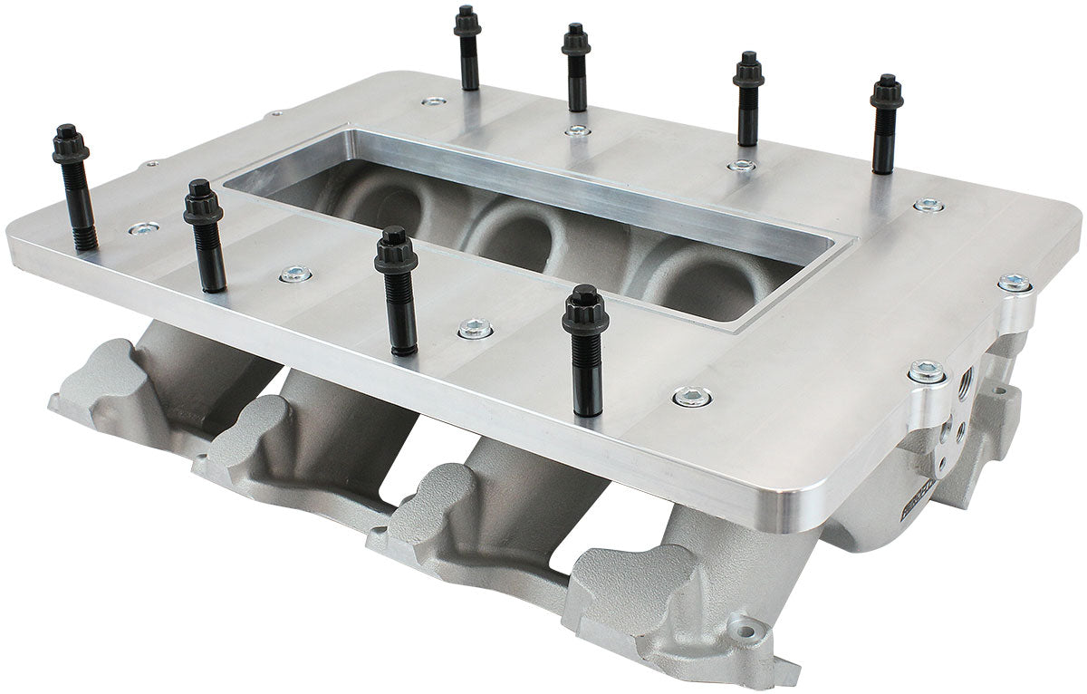 Aeroflow Top Plate with Supercharger Flange For Modular Intake Manifolds - Natural Cast Finish  Suit 6-71 & 8-71 Blowers