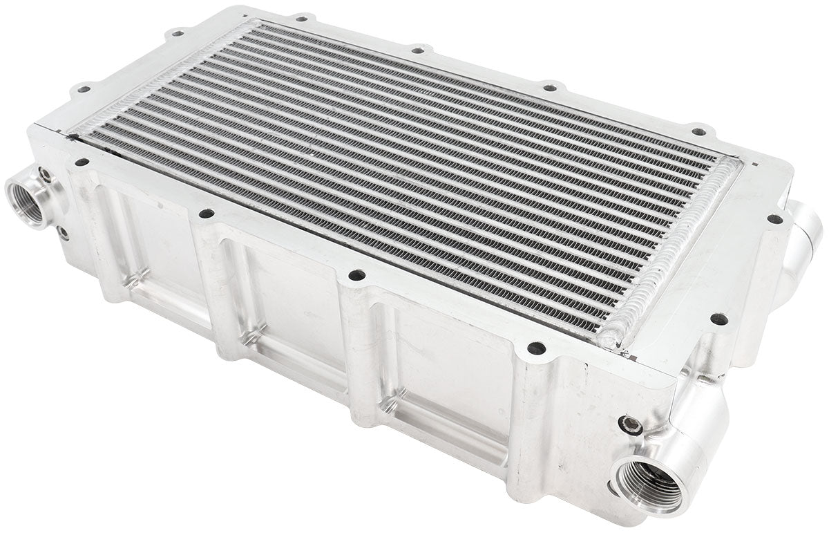 Aeroflow Water to Air Intercooler for Modular Intake Manifold  4-1/4" Tall, Raw CNC Finish