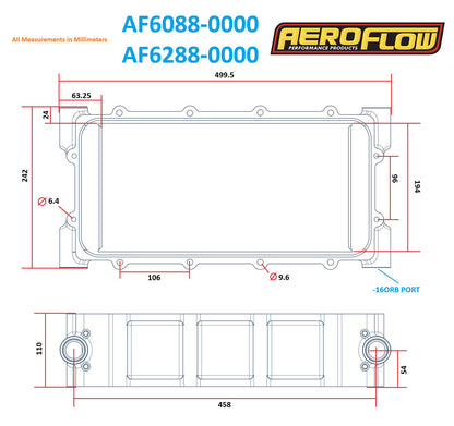 Aeroflow Water to Air Intercooler for Modular Intake Manifold  4-1/4" Tall, Raw CNC Finish