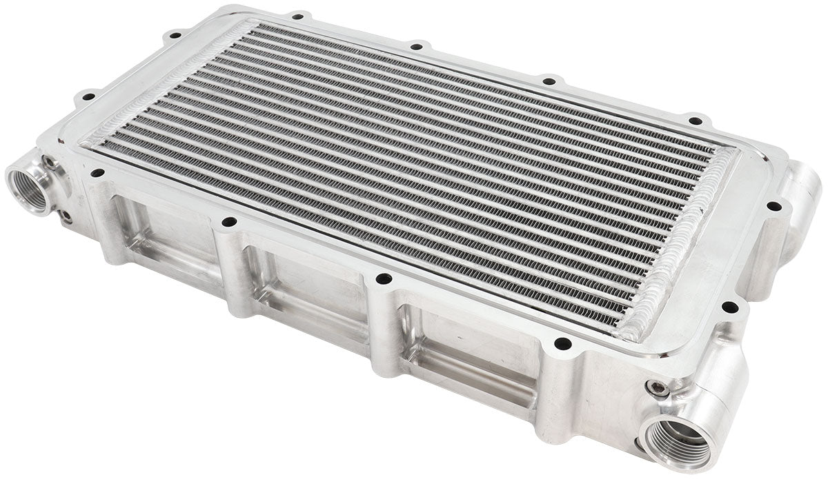 Aeroflow Water to Air Intercooler for Modular Intake Manifold  2-3/4" Tall, Raw CNC Finish