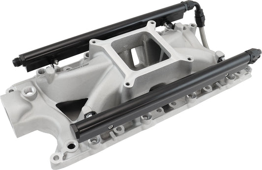 SB Ford 289-302 Windsor EFI Air Gap Single Plane Intake Manifold, Natural Cast Finish   2500 - 7500 RPM, Square Bore Carburettor Pad, Non-EGR