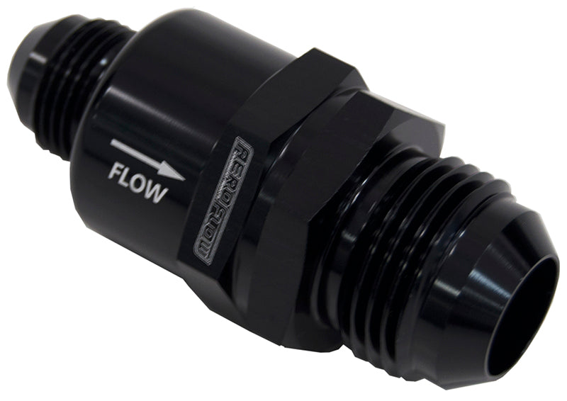 One Way Stepped Check Valve - Black  -12AN (out) to -8AN (in)