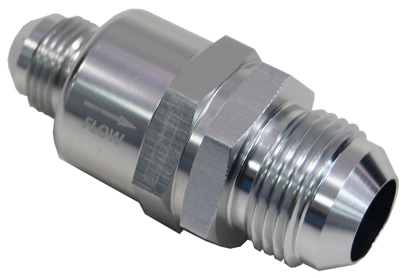 One Way Stepped Check Valve - Silver  -12AN (out) to -8AN (in)