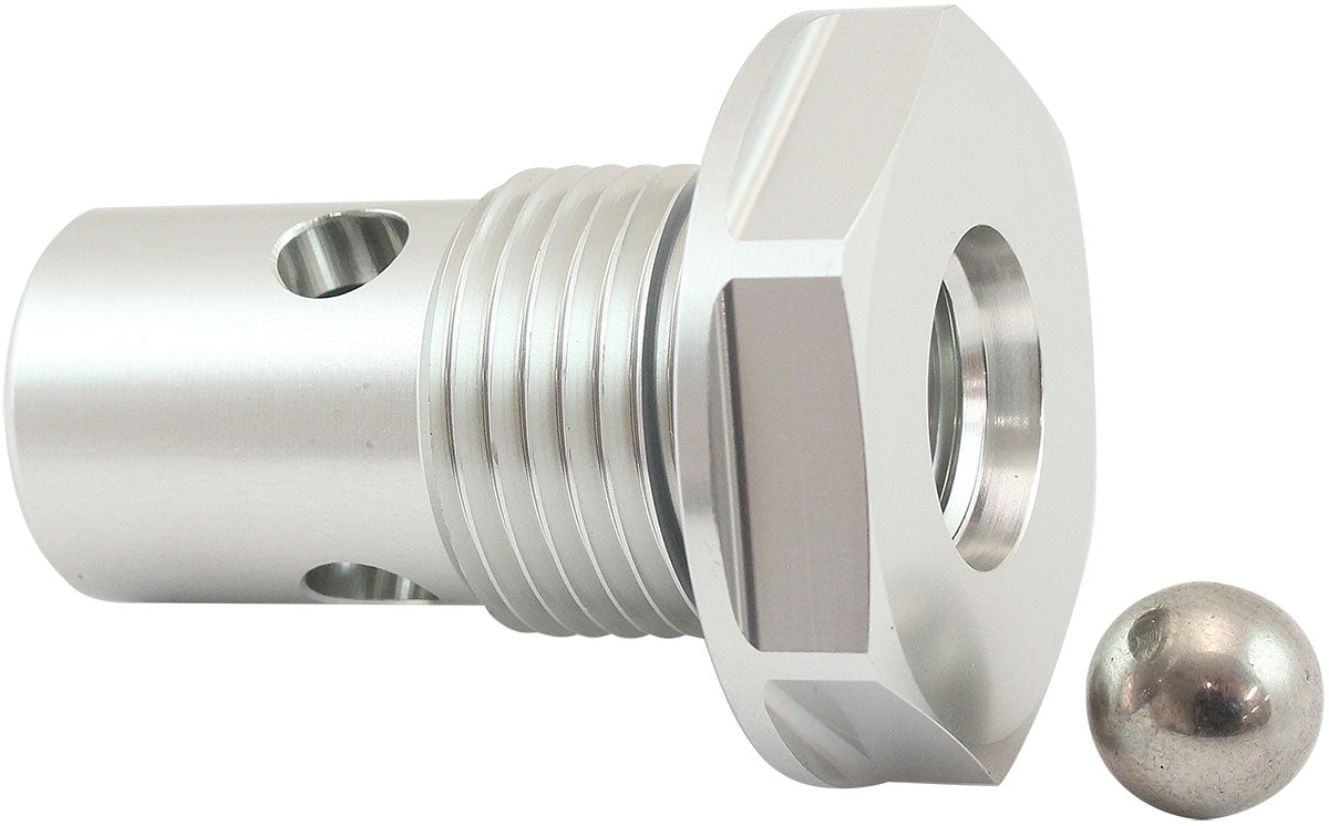 Roll Over Valve -10ORB - Silver Finish  -10 Male ORB to -6 Female ORB
