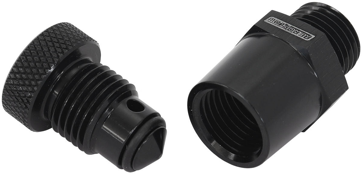 Universal Drain Valve -6 ORB  Black Finish With 1/8" NPT Female Thread For Remote Draining