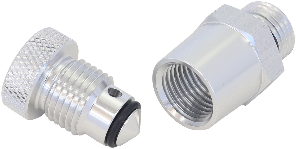 Universal Drain Valve -6 ORB  Silver Finish With 1/8" NPT Female Thread For Remote Draining