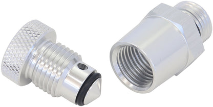 Universal Drain Valve -6 ORB  Silver Finish With 1/8" NPT Female Thread For Remote Draining