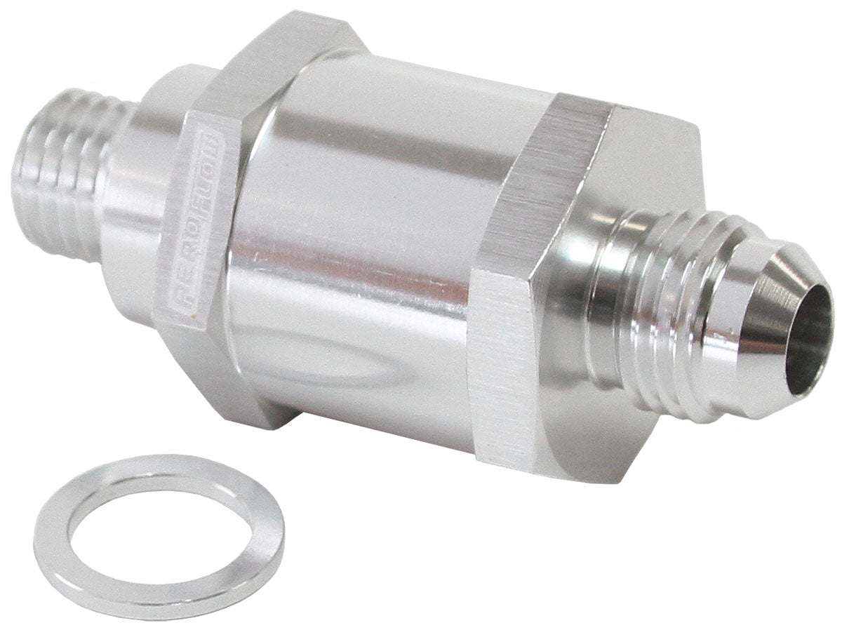 EFI Fuel Pump Check Valve -6AN (M12 x 1.5mm)    Silver Finish