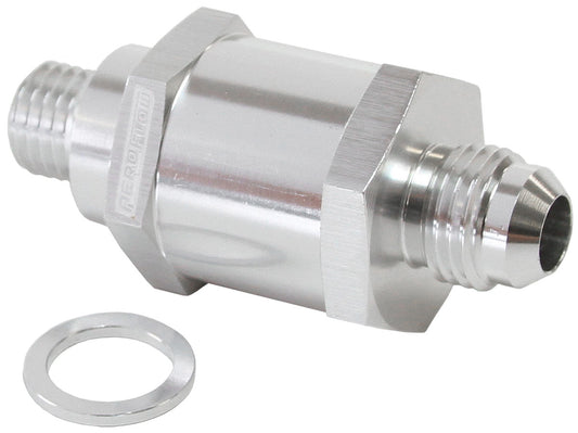 EFI Fuel Pump Check Valve -6AN (M12 x 1.5mm)    Silver Finish