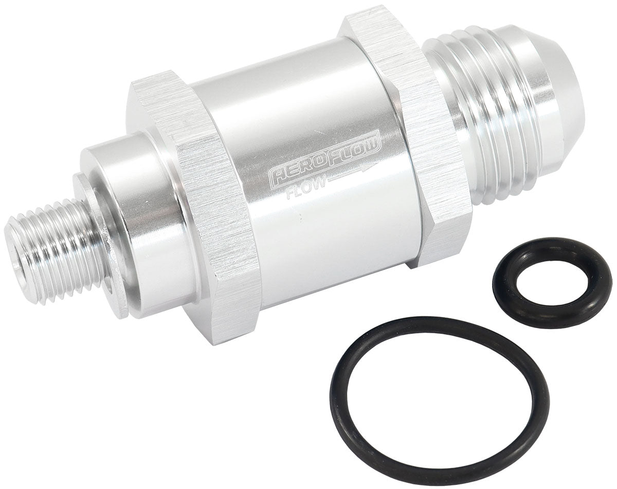 EFI Fuel Pump Check Valve -8AN (M10 x 1.00mm)    Silver Finish