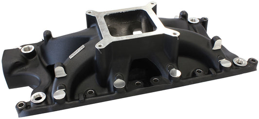 Ford 289-302W Hi-Rise Single Plane Intake Manifold, Black Finish   3000 - 8000 RPM, Square Bore Carburettor Pad, Non-EGR