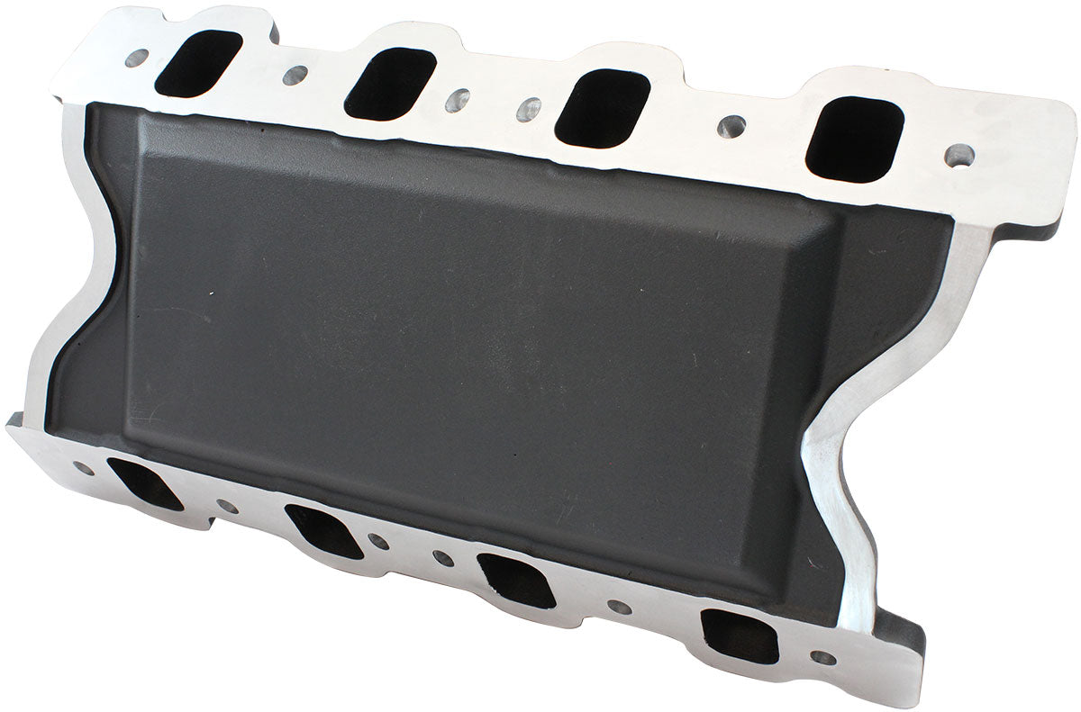 Ford 351 Cleveland Air Gap Dual Plane Intake Manifold, Black Finish   1500 - 6500 RPM, Square Bore Carburettor Pad, Non-EGR, Suits both 2V, 3V & 4V