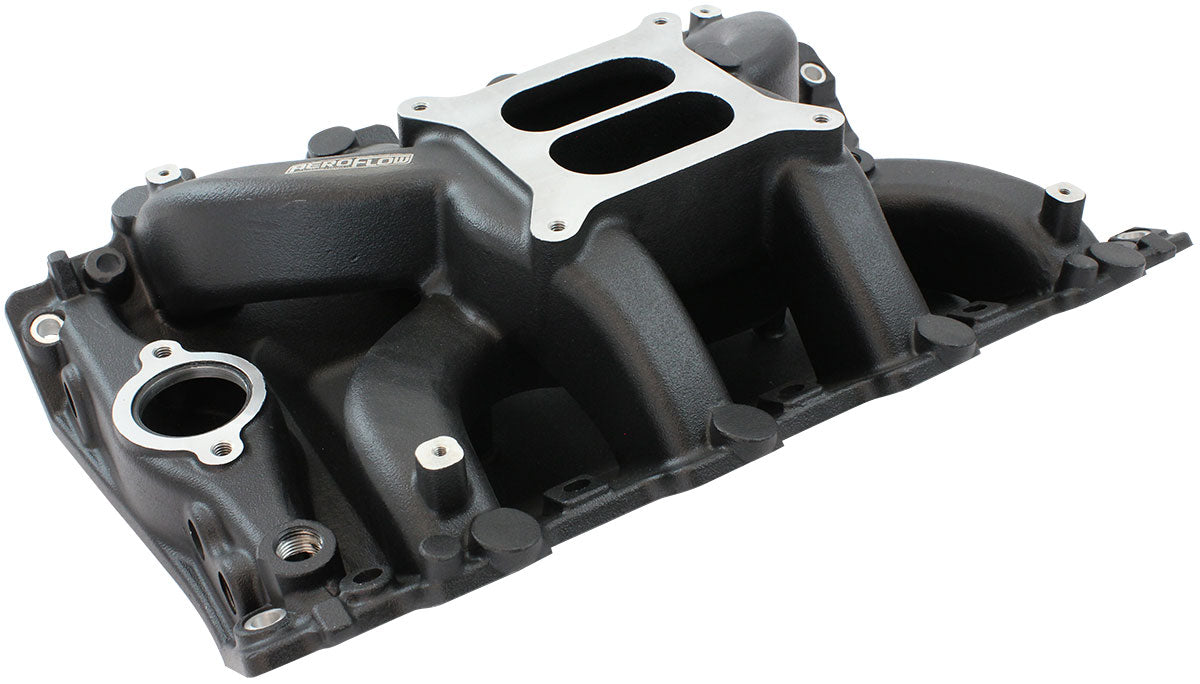 Holden 304 Air Gap Dual Plane Intake Manifold, Black Finish   1500 - 6500 RPM, Square Bore Carburettor Pad, Non-EGR