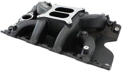 Holden 304 Air Gap Dual Plane Intake Manifold, Black Finish   1500 - 6500 RPM, Square Bore Carburettor Pad, Non-EGR