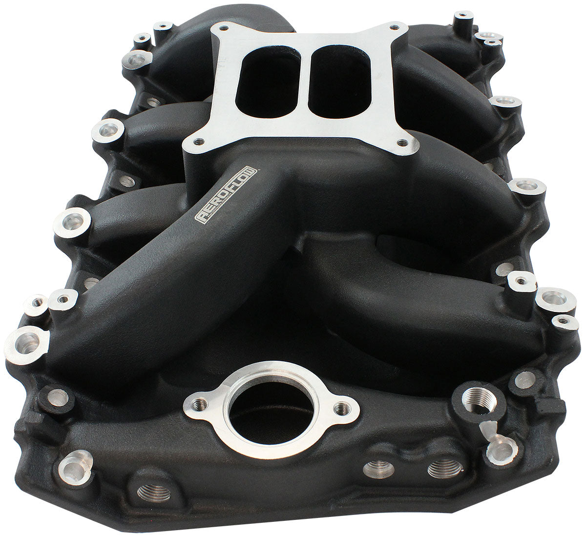 Holden 304 EFI Air Gap Dual Plane Intake Manifold, Black Finish   1500 - 6500 RPM, Square Bore Carburettor Pad, Non-EGR
