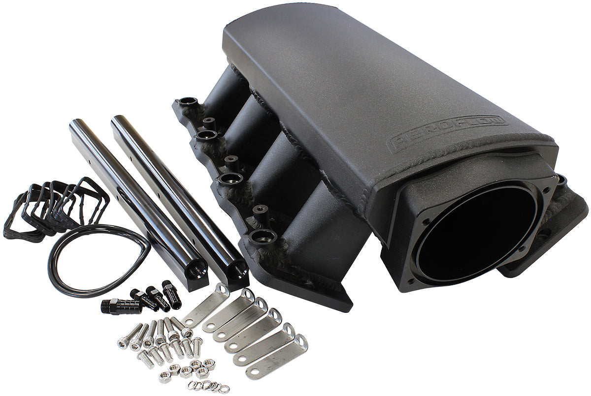 Aeroflow GM LS1/LS2 Sheet Metal Intake Manifold with Fuel Rail and Mounting Kit   Suit 102mm Throttle Bodies and Cathedral Port Cylinder Heads