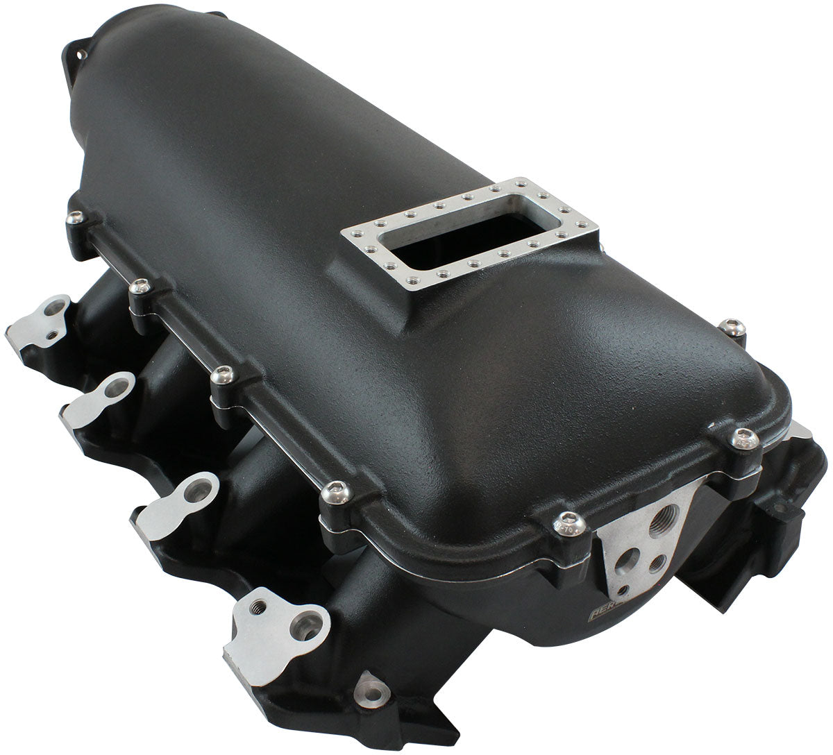 GM LS Cathedral Port Low Rise EFI Modular Intake Manifold, Black Finish   Suit 102mm/105mm Throttle Body & 14mm Short Injectors