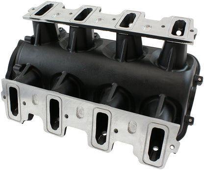 GM LS Cathedral Port Low Rise EFI Modular Intake Manifold, Black Finish   Suit 102mm/105mm Throttle Body & 14mm Short Injectors