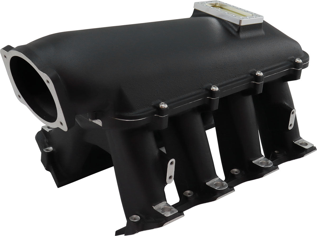 Aeroflow GM LS Cathedral Port Hi Rise EFI Modular Intake Manifold, Black Finish   Suit 102mm/105mm Throttle Body & 14mm Short & Full Length Injectors