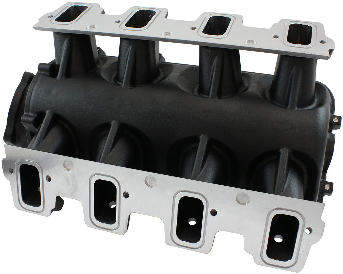 GM LS Rectangle Port Low Rise EFI Modular Intake Manifold, Black Finish   Suit 102mm/105mm Throttle Body & 14mm Short Injectors