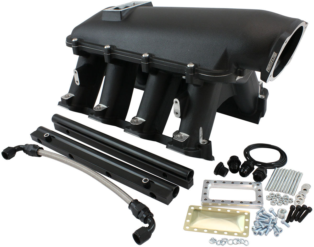 GM LS Rectangle Port Hi Rise EFI Modular Intake Manifold, Black Finish   Suit 102mm/105mm Throttle Body & 14mm Short Injectors