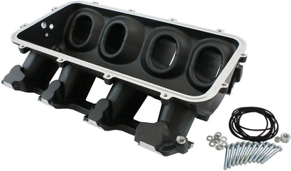 Low Rise NON-EFI GM LSCathedral Port Intake ManifoldBase, Black Finish   Suit Modular Intake Manifolds
