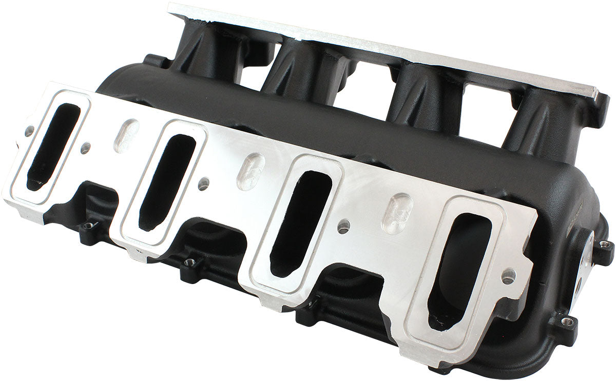 Low Rise NON-EFI GM LSCathedral Port Intake ManifoldBase, Black Finish   Suit Modular Intake Manifolds