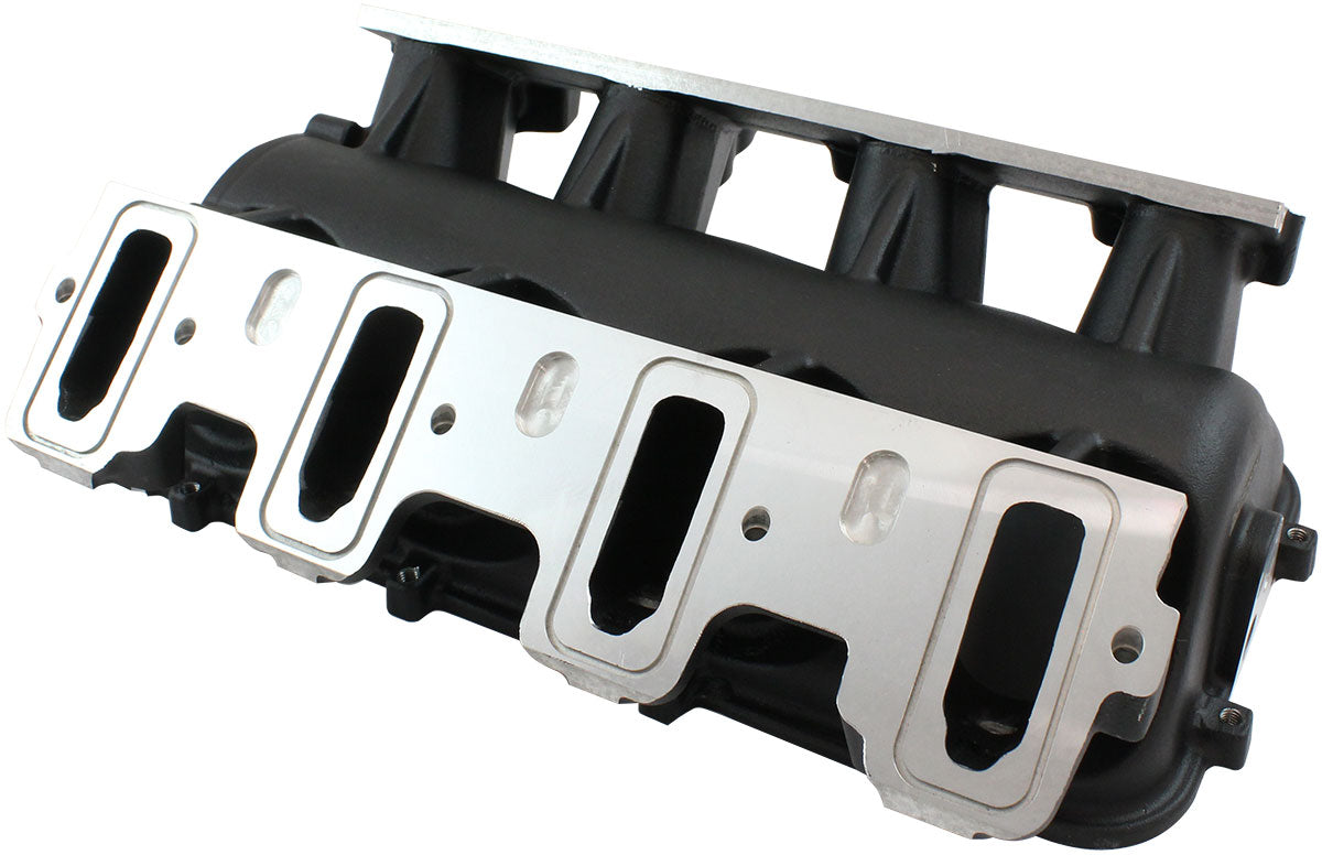 Low Rise EFI GM LS Cathedral Port Intake ManifoldBase, Black Finish   Suit Modular Intake Manifolds