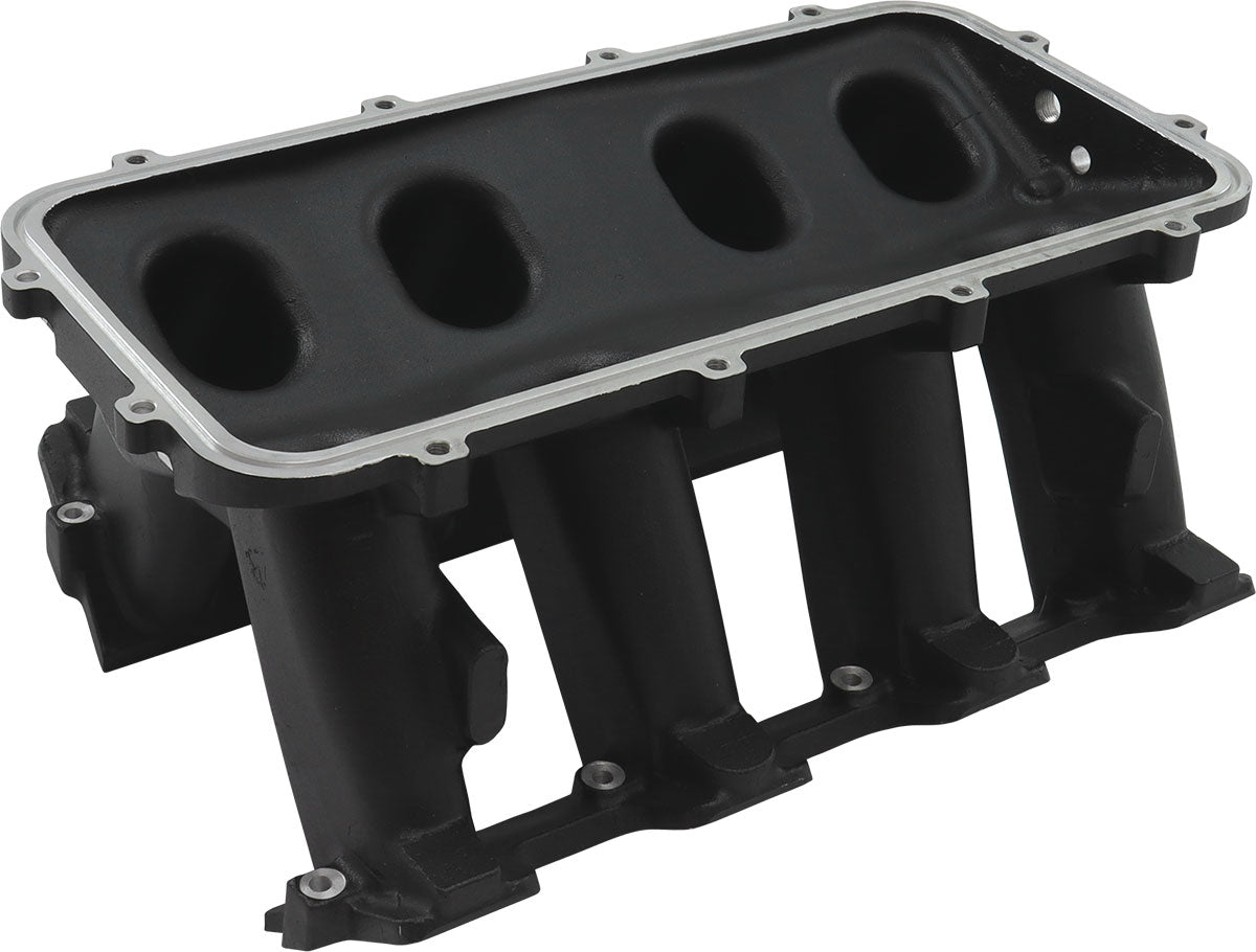 Aeroflow Hi Rise NON-EFI GM LS Cathedral Port Intake Manifold Base, Black Finish   Suit Modular Intake Manifolds