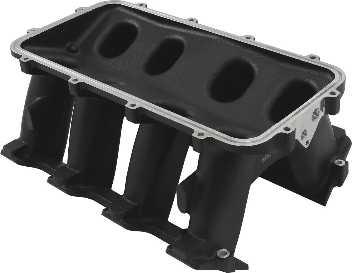 Aeroflow Hi Rise NON-EFI GM LS Cathedral Port Intake Manifold Base, Black Finish   Suit Modular Intake Manifolds