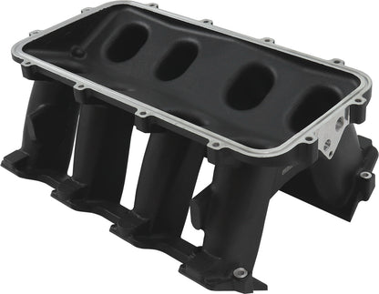 Aeroflow Hi Rise NON-EFI GM LS Cathedral Port Intake Manifold Base, Black Finish   Suit Modular Intake Manifolds