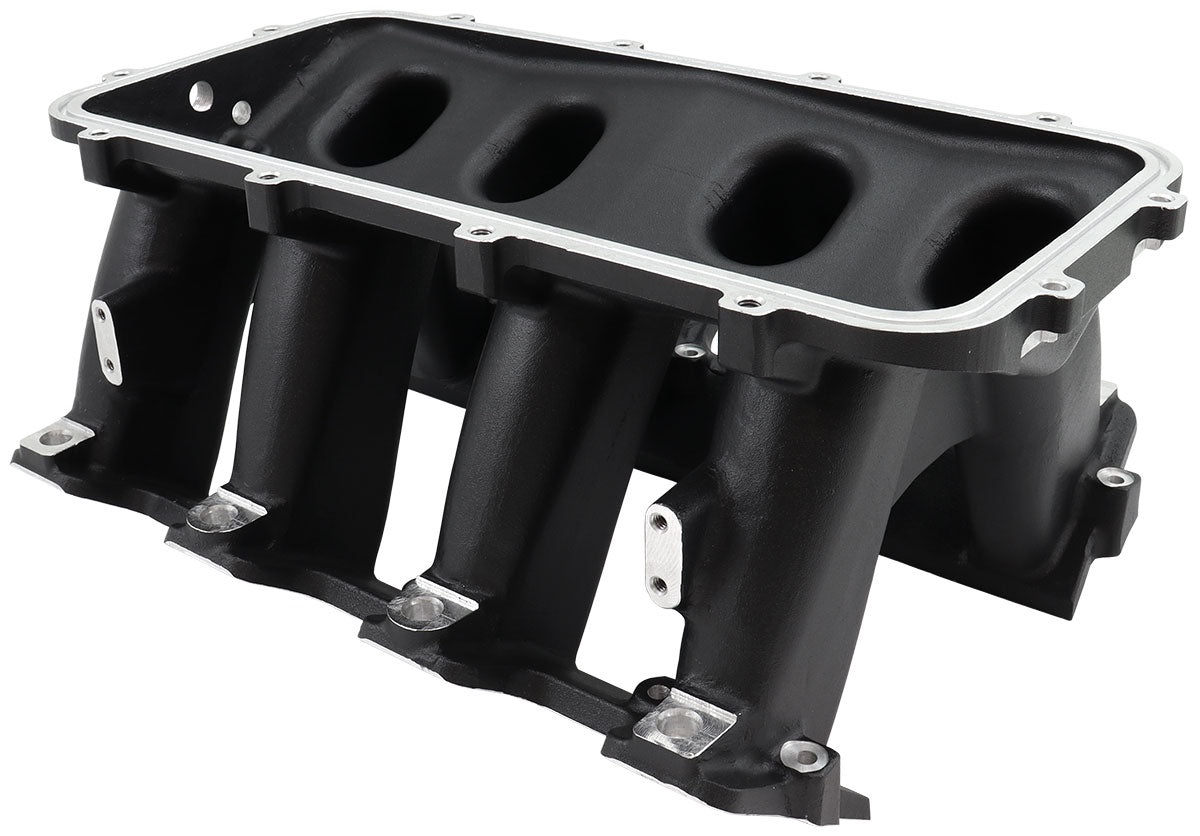 Aeroflow Hi Rise EFI GM LS Cathedral Port Intake Manifold Base, Black Finish   Suit Modular Intake Manifolds